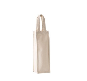 Kimood KI0269 - Cotton canvas bottle holder bag Natural
