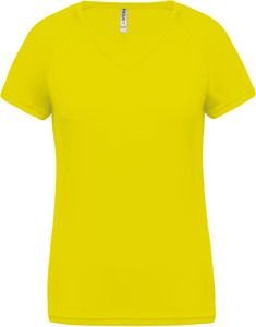 Proact PA477 - Ladies’ V-neck short-sleeved sports T-shirt Fluorescent Yellow