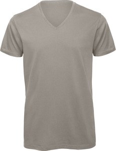 B&C CGTM044 - Men's Organic Inspire V-neck T-shirt Light Grey