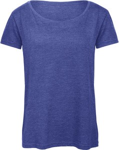 B&C CGTW056 - Women's Triblend Round Neck T-Shirt Heather Royal Blue