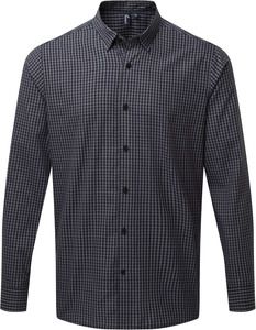 Premier PR252 - Large check gingham shirt Steel/ Black