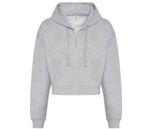 AWDIS JH065 - Women's short zipped sweatshirt Heather Grey
