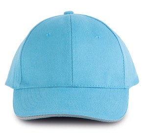 K-up KP011 - ORLANDO - MEN'S 6 PANEL CAP Surf Blue / Light Grey