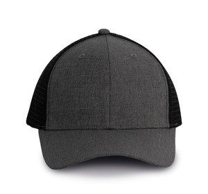 K-up KP142 - Urban Trucker cap - 6 panels Steel Grey Heather / Black