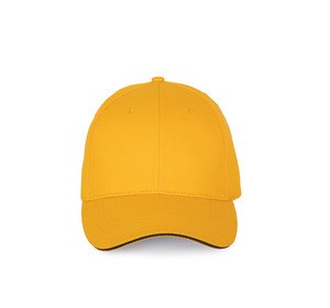 K-up KP191 - Cap with contrasting sandwich visor - 6 panels Yellow / Dark Grey