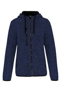 PROACT PA366 - Ladies’ heather hooded jacket Navy Melange