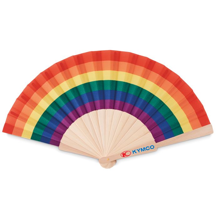 GiftRetail MO6446 - BOWFAN Rainbow wooden hand fan