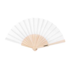GiftRetail MO9532 - FANNY WOOD Manual hand fan White