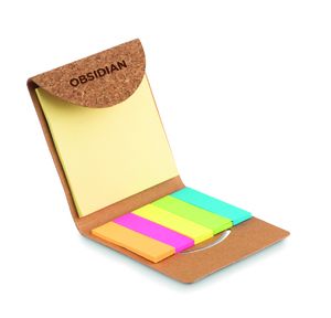 GiftRetail MO9858 - FOLDCORK Cork sticky note memo pad Beige
