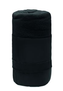 GiftRetail MO9935 - MUSALA RPET RPET fleece travel blanket Black