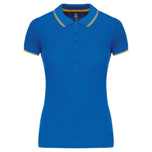 Kariban K251 - LADIES' SHORT SLEEVE POLO SHIRT Light Royal Blue / Yellow / White