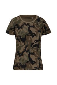 Kariban K3031 - Ladies' short-sleeved camo t-shirt Olive Camouflage