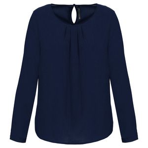 Kariban K5003 - Ladies' long-sleeved crepe blouse Deep Sea Blue