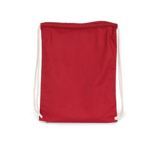 Kimood KI0139 - Organic cotton backpack with cords Hibiscus Red