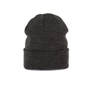 K-up KP031 - KNITTED TURNUP BEANIE Titan Grey Heather