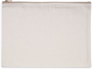 Kimood KI5701 - Recycled zipped pouch Ecume / Hemp