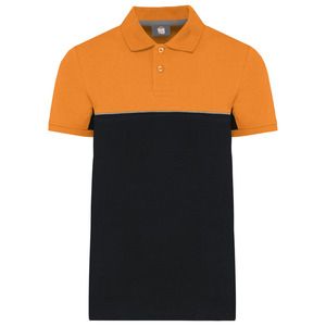 WK. Designed To Work WK210 - Unisex eco-friendly two-tone short sleeve polo shirt Black / Orange