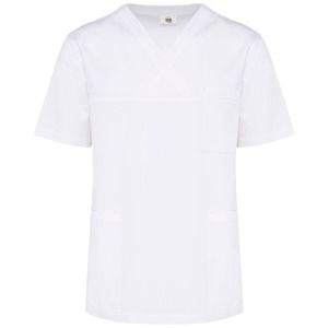 WK. Designed To Work WK504 - Unisex short-sleeved cotton tunic White