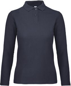 B&C CGPWI13 - ID.001 Ladies' long-sleeved polo shirt Navy