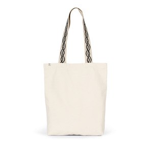 Kimood KINS116 - Recycled flat-bottom shopping bag Ecume / Curve Black