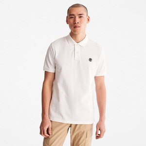 Timberland TB0A26N4 - Millers River short-sleeved organic cotton piqué polo shirt White