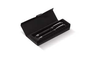 TopPoint LT82365 - Pen set 2 stripes barrel metal Black