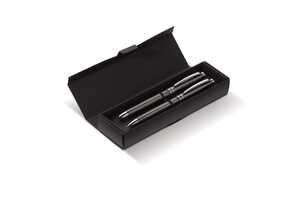 TopPoint LT82365 - Pen set 2 stripes barrel metal Dark Grey