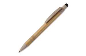 TopPoint LT87282 - Ball pen bamboo and wheatstraw with stylus Beige/Black