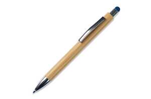 TopPoint LT87285 - Ball pen New York bamboo with stylus Blue