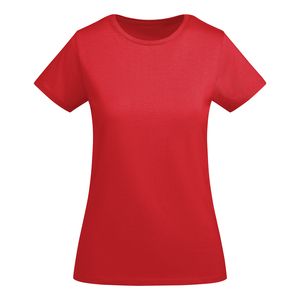 Roly CA6699 - BREDA WOMAN Fitted short-sleeve t-shirt for women in OCS certified organic cotton Red