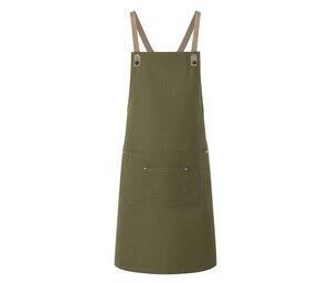 KARLOWSKY KYLS39 - Bib apron with cross straps and pocket Moss Green