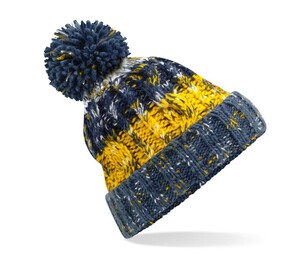 Beechfield BF486 - Corkscrew beanie with pompom Morning Frost