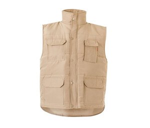 VELILLA VL108 - MULTI-POCKET PADDED BODYWARMER Sand