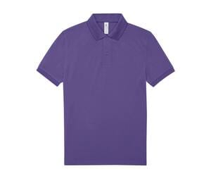 B&C BCU424 - Short-sleeved fine piqué poloshirt Radiant Purple