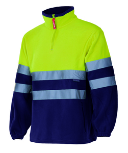 Velilla 182 - HV TWO-TONE FLEECE MARINE BLUE/HI-VIS YELLOW