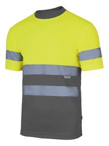 Velilla 305506 - HV TWO-TONE T-SHIRT GREY/HI-VIS YELLOW