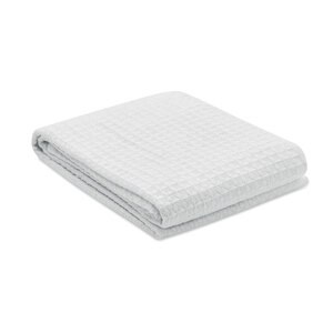 GiftRetail MO2049 - GUSTO Cotton wafle blanket 350 gr/m² White