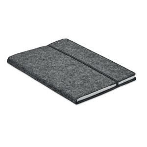 GiftRetail MO2093 - FELTBOOK A5 notebook RPET felt Dark Grey