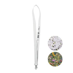 GiftRetail MO6906 - LANSEE Seed paper lanyard w/hook White