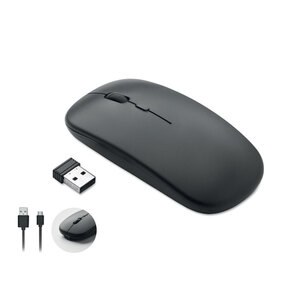 GiftRetail MO2222 - CURVY C Rechargeable wireless mouse Black