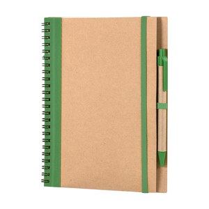 EgotierPro 30108 - A5 Cardboard Notebook with Pen & Elastic RECIKLA VECESPED