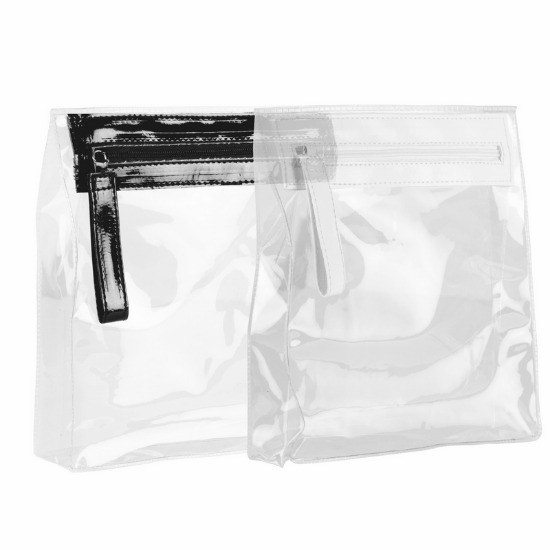 EgotierPro 34026 - Transparent PVC Bag with Zip, 3 Colors AGATHA