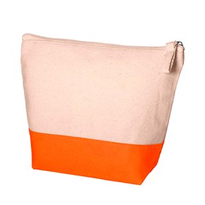 EgotierPro 38001 - Cotton Canvas Toilet Bag, Dual-Tone COMBI Orange