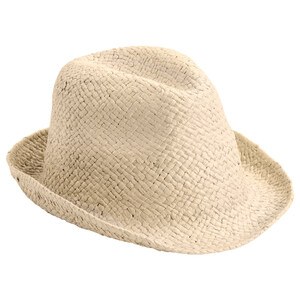 EgotierPro 38055 - Unisex Short Brim Wicker Hat MADEIRA