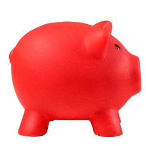 EgotierPro 38075 - Plastic Pig-Shaped Bank in Fun Colors MONEY