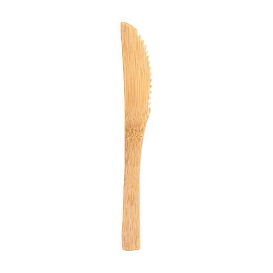 EgotierPro 52039 - Bamboo Cutlery Set in Cotton-Linen Bag CORAL