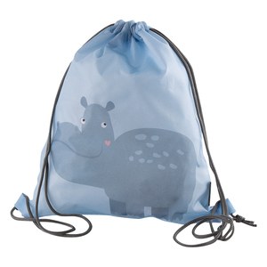EgotierPro 52073 - 190T RPET Polyester Animal-Shaped Backpack FANTASY HIPOPOTAM