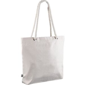 EgotierPro 53001 - Fairtrade Natural Cotton Bag with Long Handles BROOK Natural