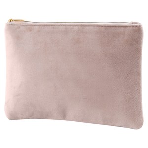 EgotierPro 53518 - Velvet Toilet Bag with Golden Zipper LEUNA