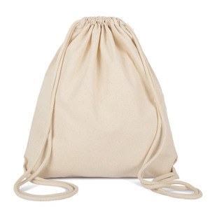 Kimood KI6101 - K-loop organic cotton drawstring bag Raw Natural